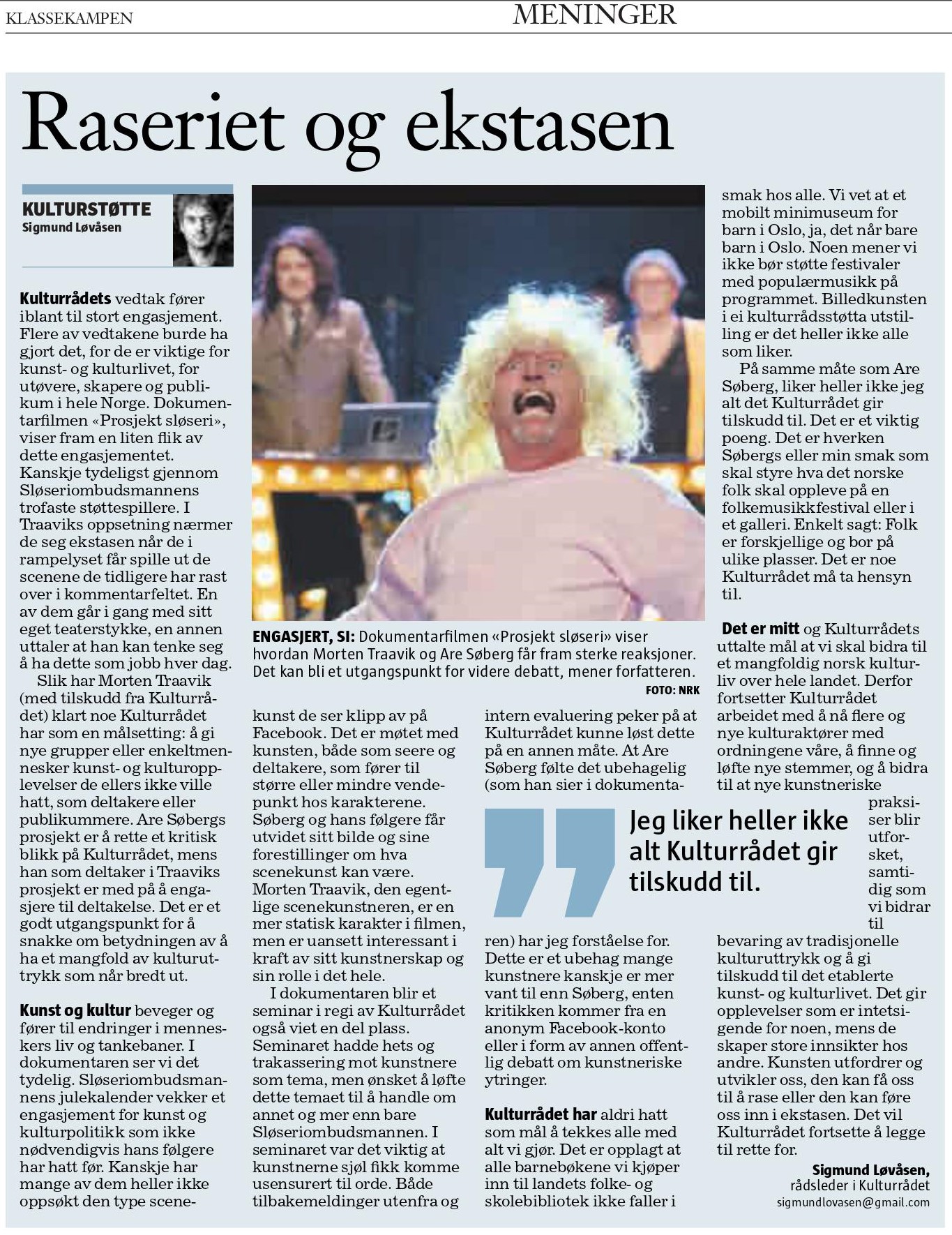 Faksimile fra Klassekampen