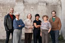 Styret i Fond for lyd og bilde. Fra venstre: Torstein Parelius, Susanne Næss Nielsen, Olga Solaynik, Samsaya Sampda Sharma, Kristin Mellem, Torfinn Iversen. Ikke til stede: Thomas Talawa Prestø. Foto: Mats Bakken