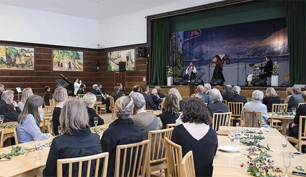 Fra åpningen av Kulturarvåret 2018 i Freia-salen i Oslo. Friensemblet spiller musikk fra middelalderen. Foto: Kulturarvåret